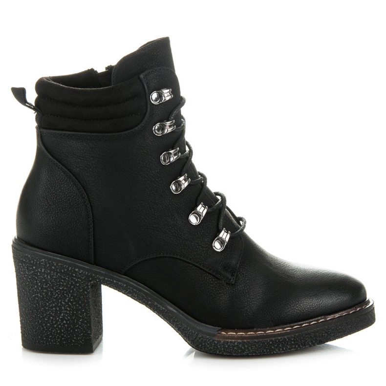 Seastar Botas de tacón con cordones negro
