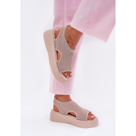 Sandalias con Plataforma para Mujer, Beige