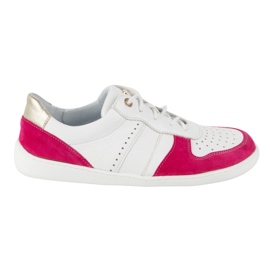 Zapatos de cuero descalzo Olivier 1773pol - zapatillas blancas minimalistas livianas con fucsia blanco