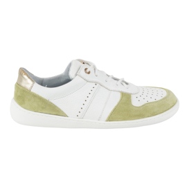 Zapatos de cuero descalzo Olivier 1773pol - zapatillas minimalistas ligeras blancas y verdes blanco