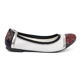 Goodin Bailarinas blancas con elementos decorativos blanco