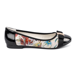Goodin Bailarinas negras y negras con flores blanco