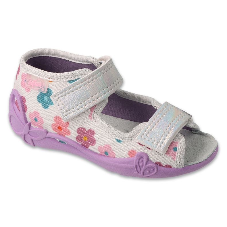 Zapatillas para niños de Befado 342p068 con flores coloridas gris Zapatillas para niños de Befado 342p068 con flores coloridas gris