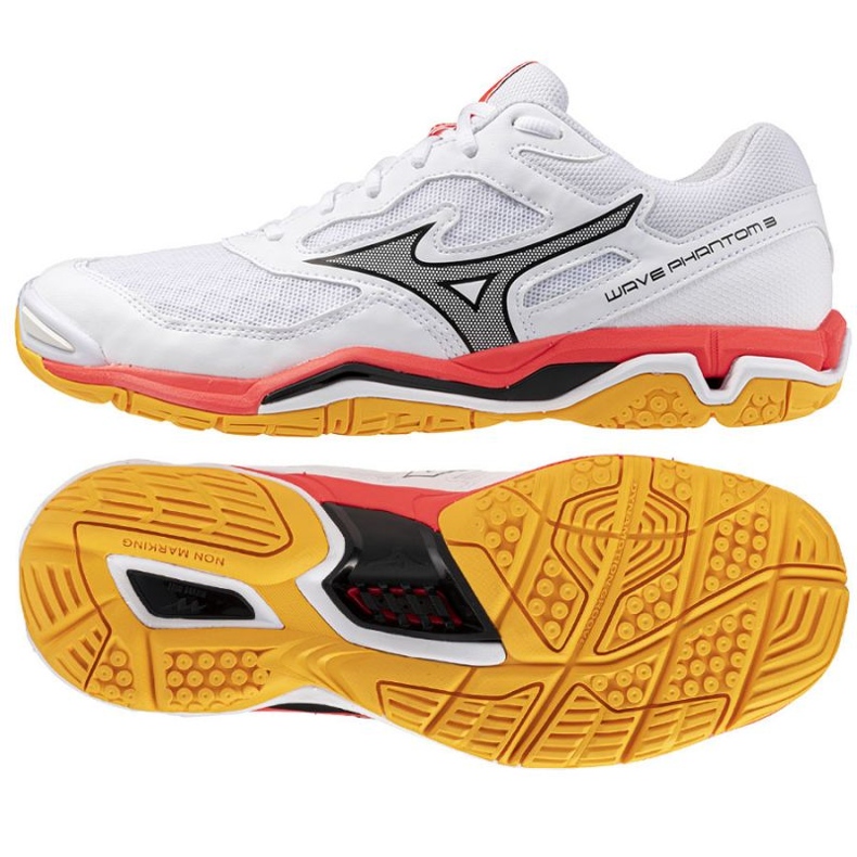 Mizuno Wave Phantom 3 x1GA226098 zapatos de balonmano blanco Mizuno Wave Phantom 3 x1GA226098 zapatos de balonmano blanco