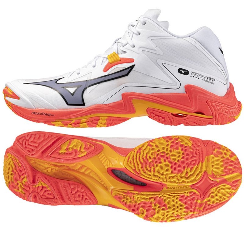 Mizuno Wave Lightning Z8 Mid V1GA240598 Zapatos de voleibol blanco