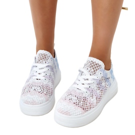 Zapatillas de zapatillas multicolores en la plataforma blanco Zapatillas de zapatillas multicolores en la plataforma blanco