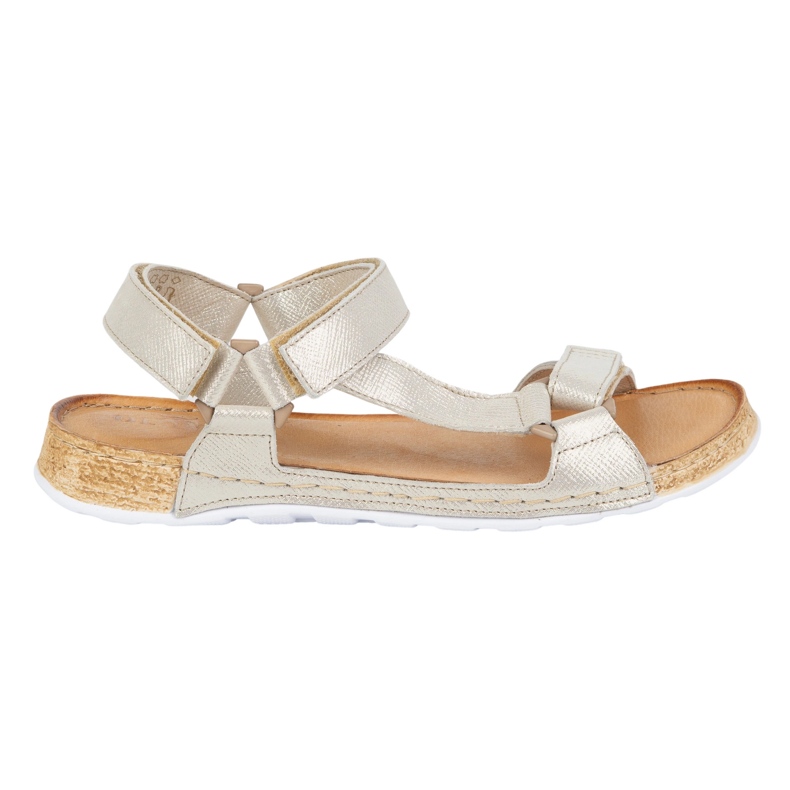 Olivier Sandalias de mujeres Barefoot Kallia Leather Golden dorado