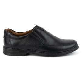 KOMODO Zapatos para hombres hechos de cuero natural Slip-on 854k Negro
