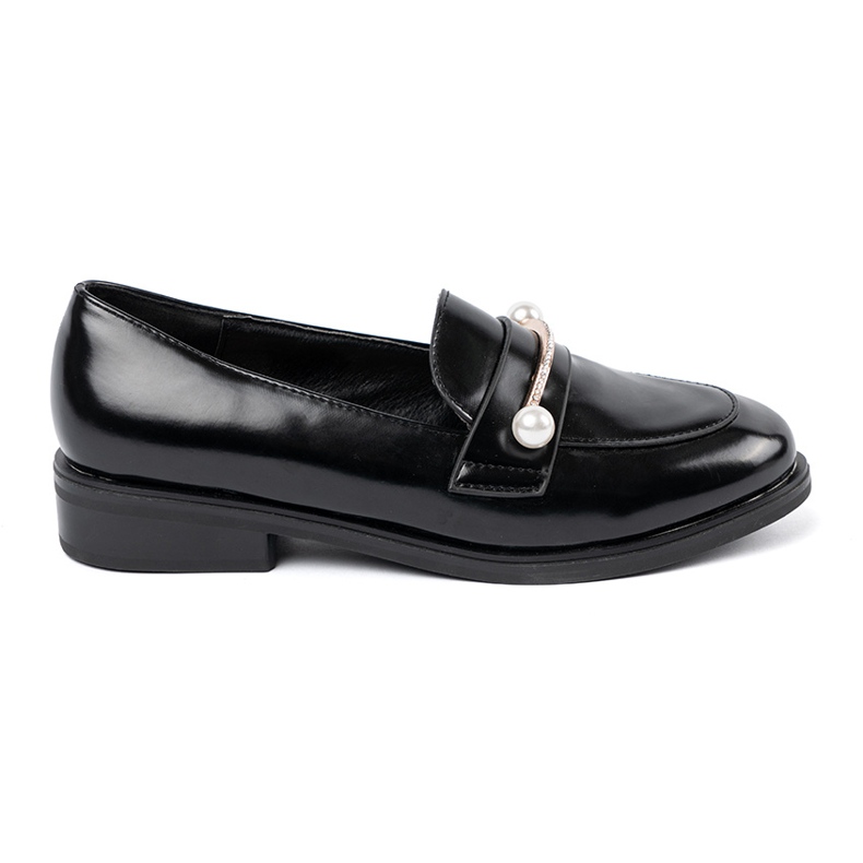 Seastar Mocasines barnizados negros con perlas