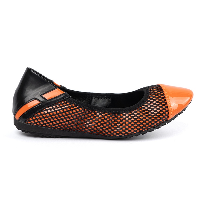 Bailarinas de naranja con malla negra Bailarinas de naranja con malla negra