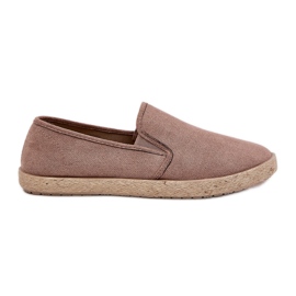 Zapatillas de zapatillas para hombres con beige oscuro de gamuza ecológica