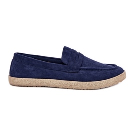 Mocasines para hombres con trenza azul marino Mocasines para hombres con trenza azul marino