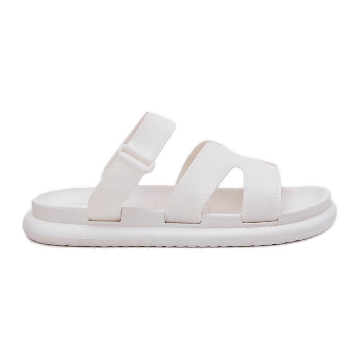 Zapatillas de goma de mujeres con cinturón blanco