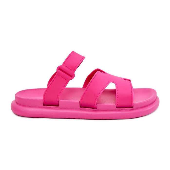 Flip de goma de mujeres con cinturón de fucsia rosado