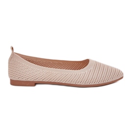Beige -Mesh Material Ballerinas Ballerinas