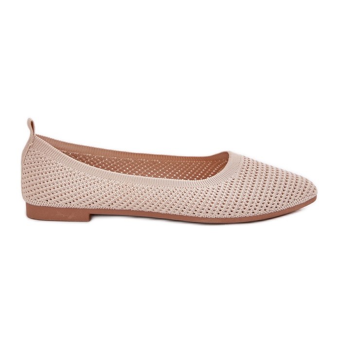 Beige -Mesh Material Ballerinas Ballerinas