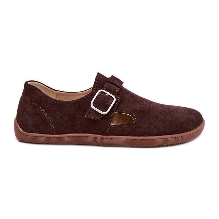 Zapatos de gamuza para mujeres con golpes descalzos Zazoo N1261 Chocolate marrón