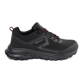 DK Zapatos deportivos negros para hombres con elementos rojos