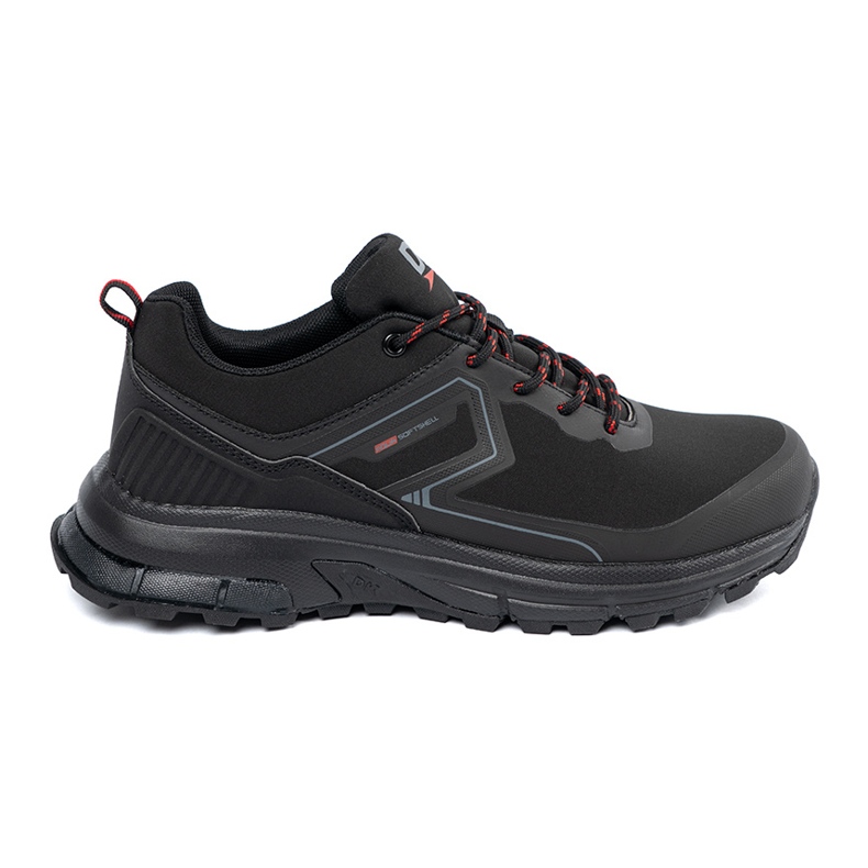 DK Zapatos deportivos negros para hombres con elementos rojos