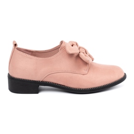Seastar Zapatos de ante rosa claro con arco decorativo rosado