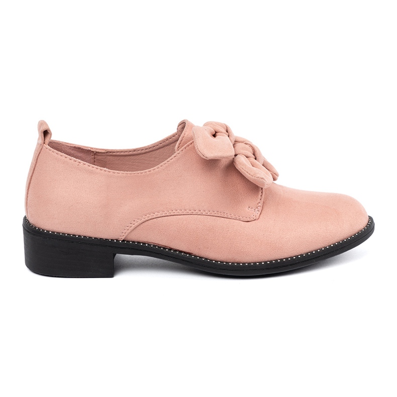 Seastar Zapatos de ante rosa claro con arco decorativo rosado