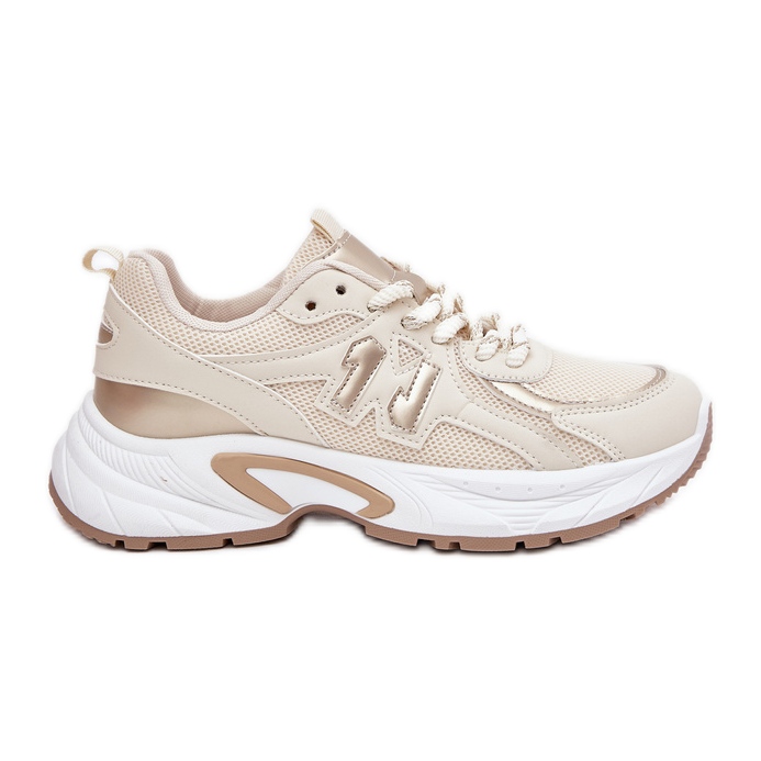 Zapatillas de deporte para mujeres en una suela beige masiva