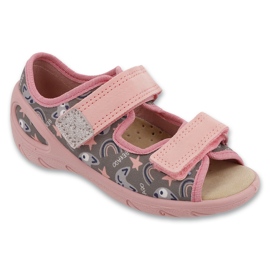 Zapatillas para niños Befado PU 063x023 Inserto de cuero rosado