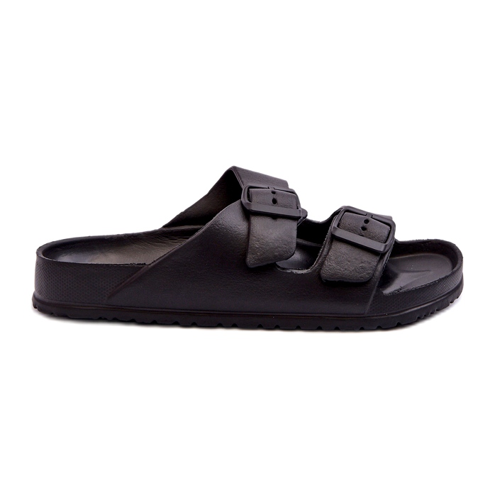 News Zapatillas de espuma para mujeres con hebillas negras negro