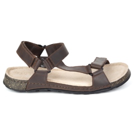Olivier Sandalias de cuero para hombres wasak 0243w marrón