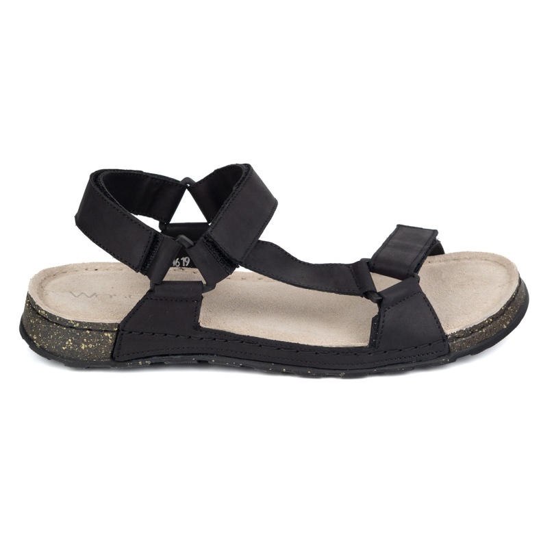 Olivier Sandalias de cuero para hombres wasak 0243w negro