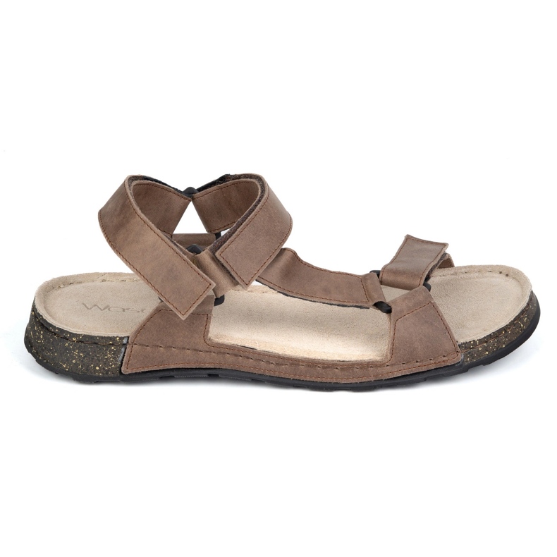 Olivier Sandalias de cuero para hombres wasak 0243w caki beige