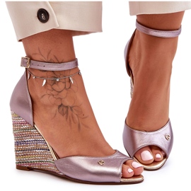 Sandalias de cuero para Laura Messi 2603/783 Taupe beige