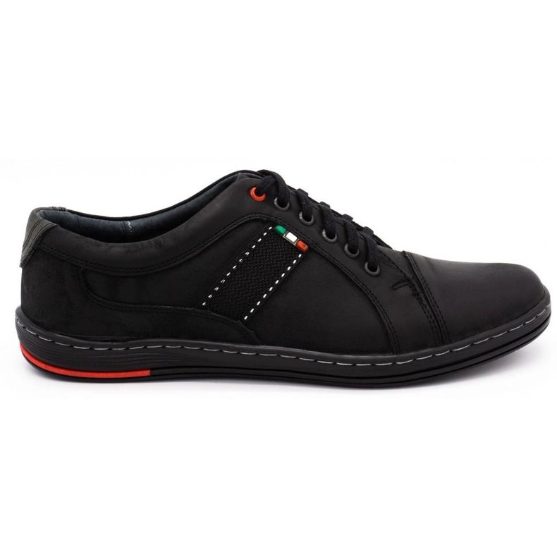Olivier Zapatos de cuero para hombres casuales 238gt negro