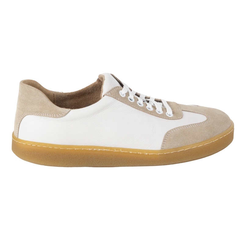 WASAK Zapatos de cuero minimalista de hombres descalzos 0248W blanco