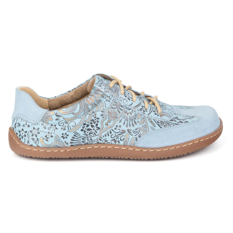 Olivier Zapatos minimalistas de cuero para mujeres descalzo 1287 azul