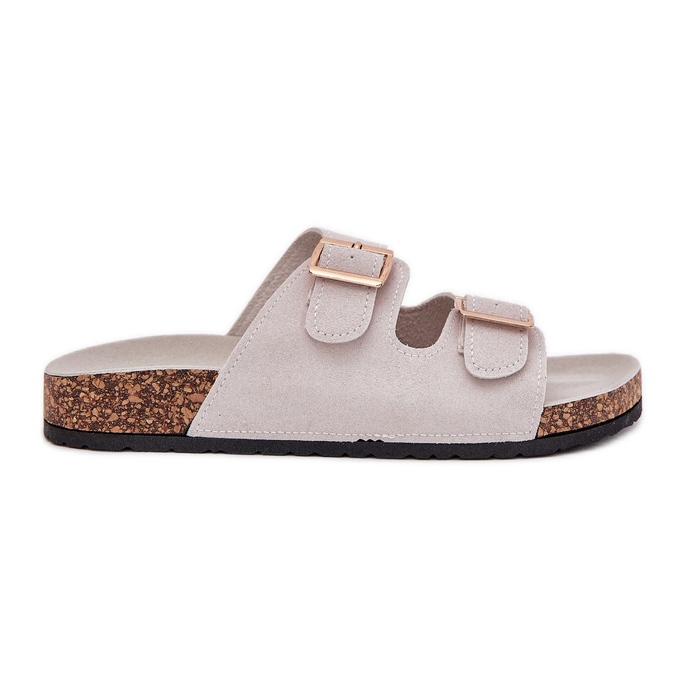 Boto Chanclas para mujeres con abrazaderas doradas y costuras grises