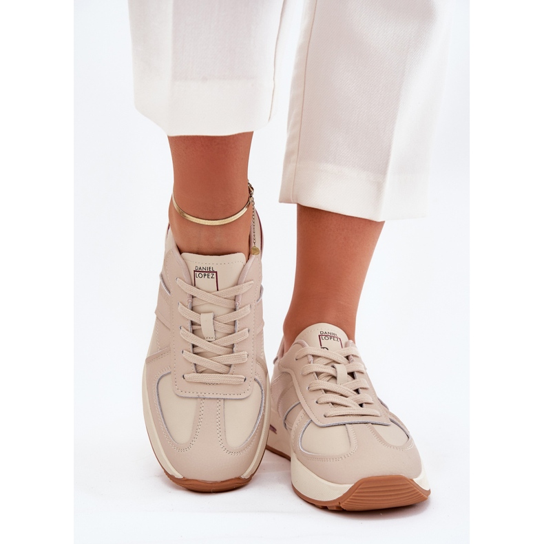 Zapatos deportivos de cuero femenino zapatillas de deporte Big Star de Daniel Lopez SS2D4043 Beige