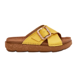 Chanclas de cuero para mujeres con inblu ed0003iu amarillo Chanclas de cuero para mujeres con inblu ed0003iu amarillo
