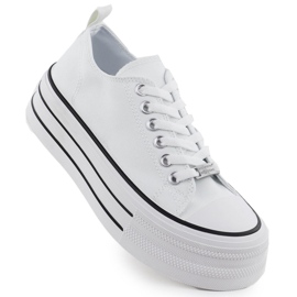 Zapatillas bajas en la plataforma White News 9156 blanco