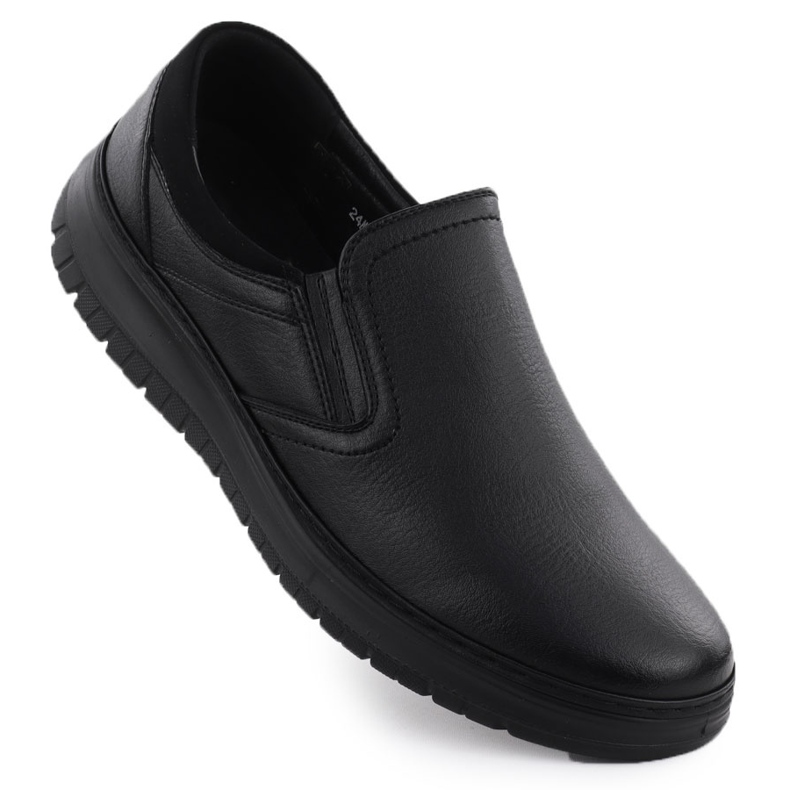 Zapatos para hombres elegantes deslizantes negros unisoft 7155