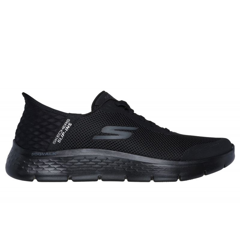 Los zapatos Skechers van a caminar Flex Hands Up M 216324bbk negro