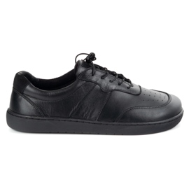 Olivier Zapatos de mujer descalzos de cuero minimalista de cuero ancho aria negra