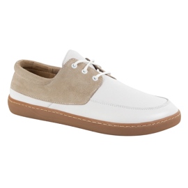 WASAK Mocasines para mujeres Lace descalzo -Up Wlak 0797W Calzado de cuero polaco blanco