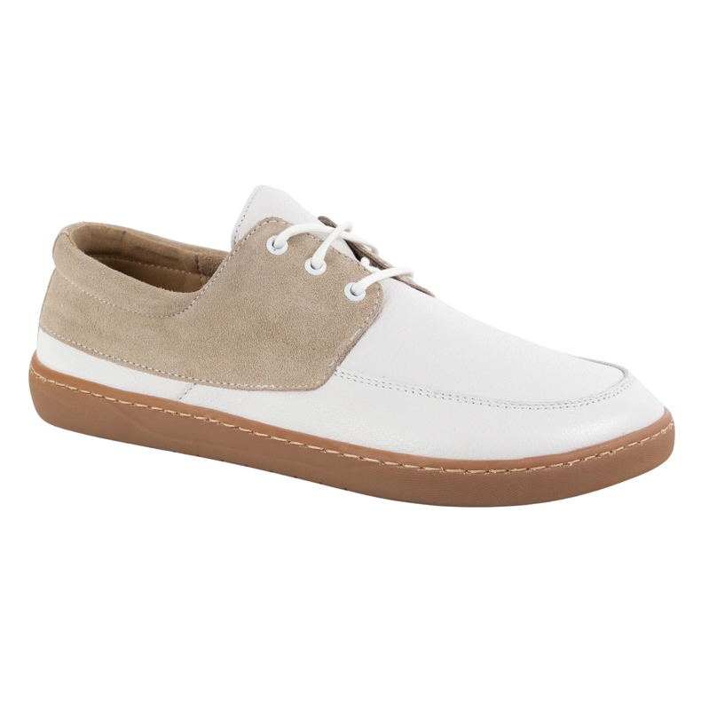 WASAK Mocasines para mujeres Lace descalzo -Up Wlak 0797W Calzado de cuero polaco blanco