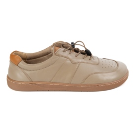 Olivier Zapatos descalzos de mujer de cuero minimalista Aria Cappuccino beige