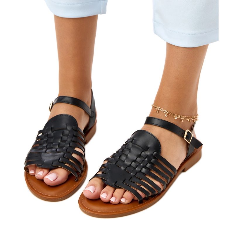 Sandalias negras Roman Flat Everlay negro