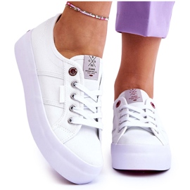 Zapatillas de deporte femenino en la plataforma Cross Jeans LL2R4040 White blanco