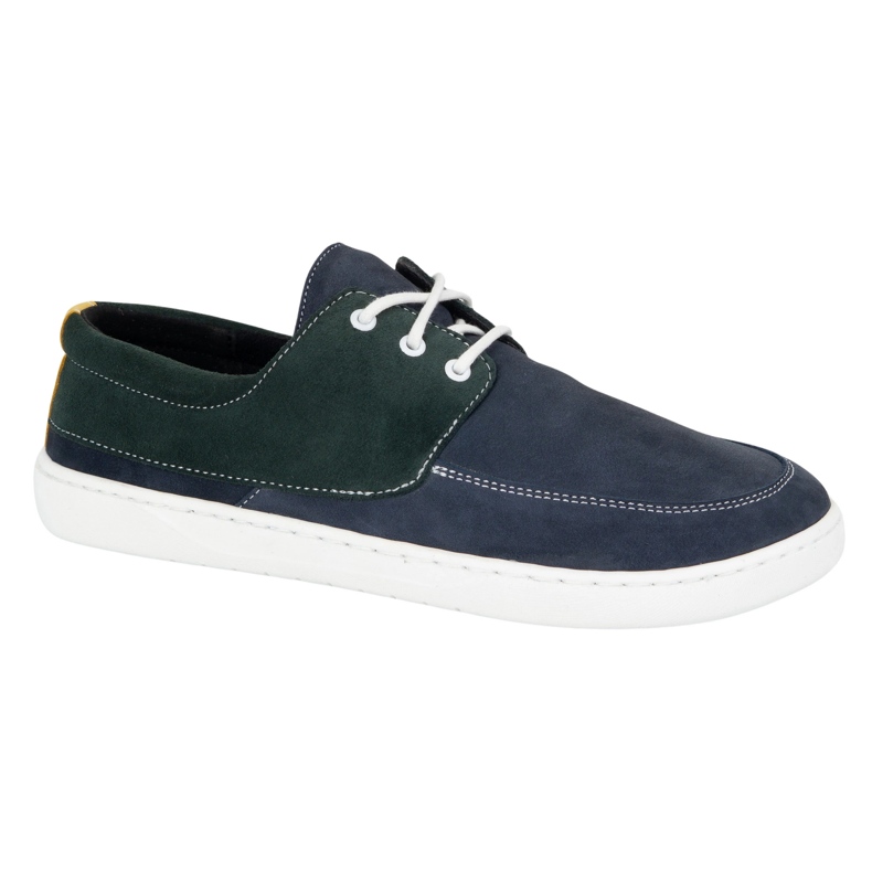 Olivier Mocasines de mujer Barefoot 0797W Zapatos de cuero azul marino