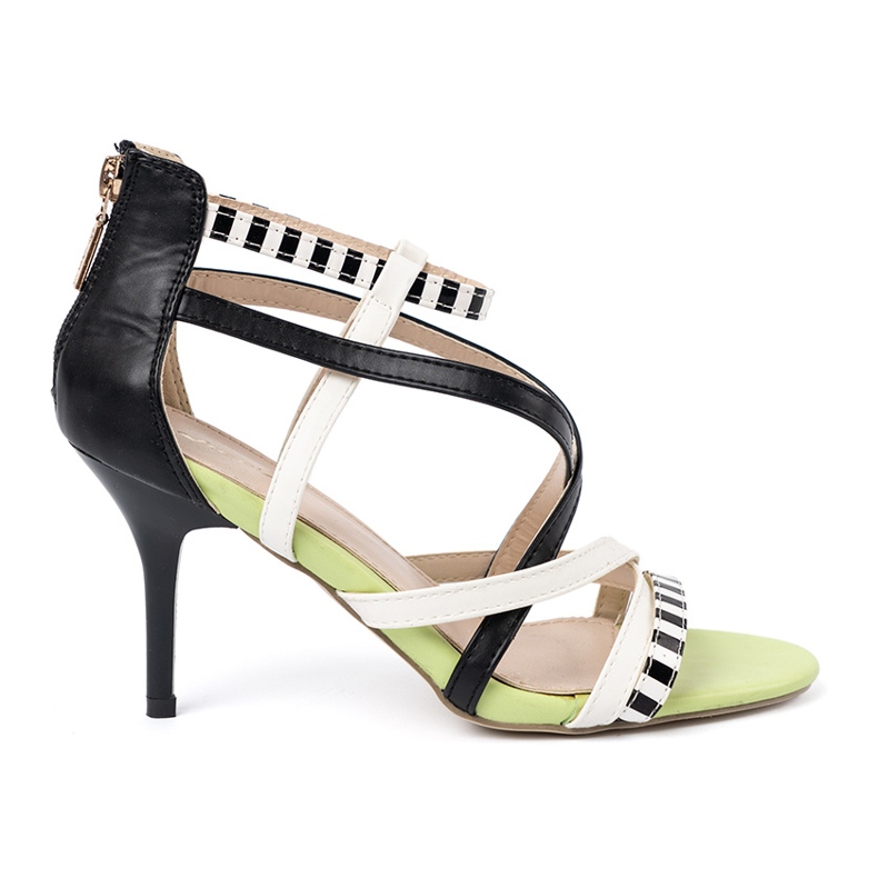 Shelvt Sandalias en un alfiler de rayas multicolor