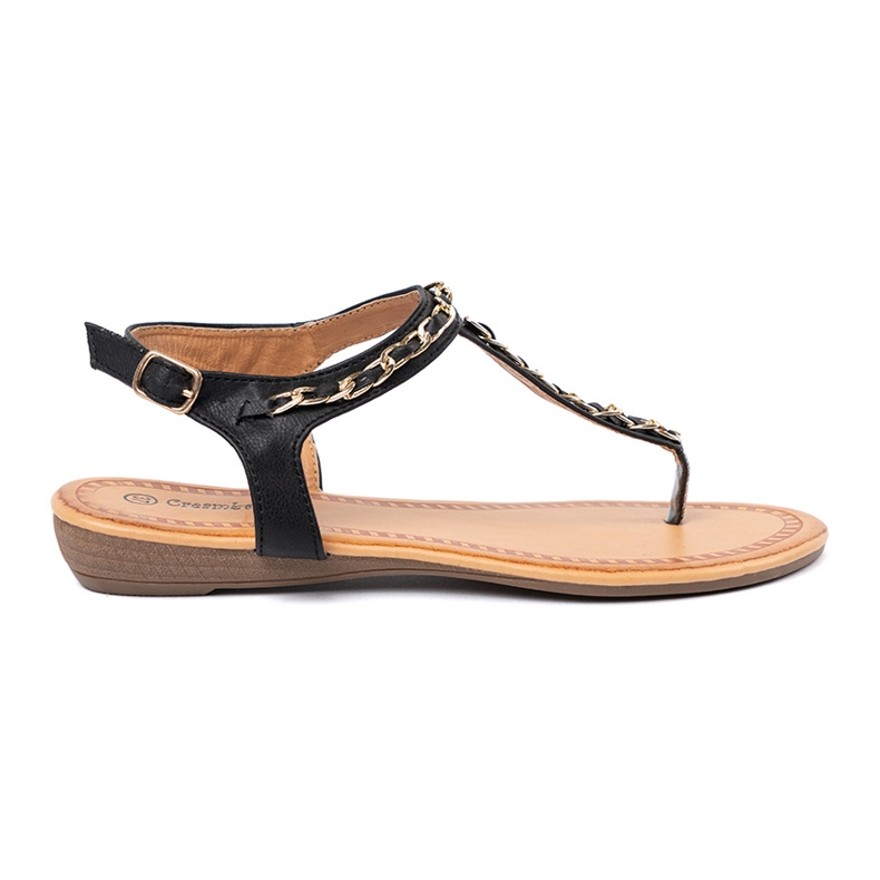 Shelvt Sandalias con una cadena decorativa negro